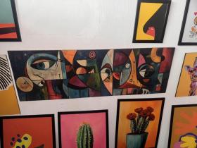 Abstract geometric eye canvas