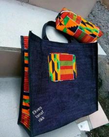 Kente jeans souvenir bags